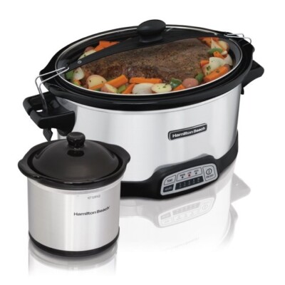 Hamilton Beach Programmable Slow Cooker with Party Dipper, 7 Quart Capacity