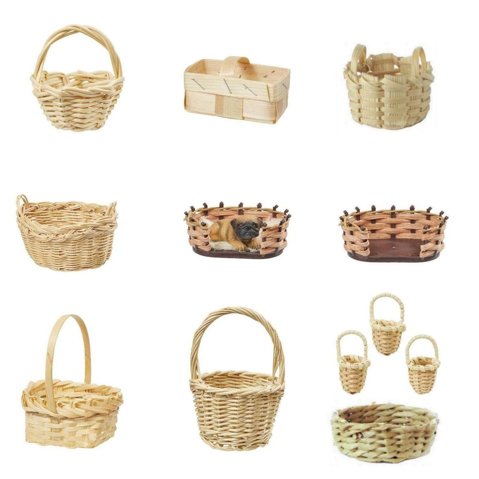 Mini Korb 2,5-12 cm, Körbchen in verschiedenen Formen, Wichtel, Hobbyfun