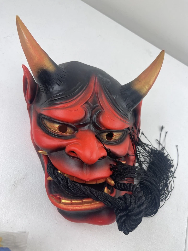 Японская маска праджна реквизит для косплея дьявол призрак рога веревка маска для лица на Хэллоуин - Изображение 3 из 3