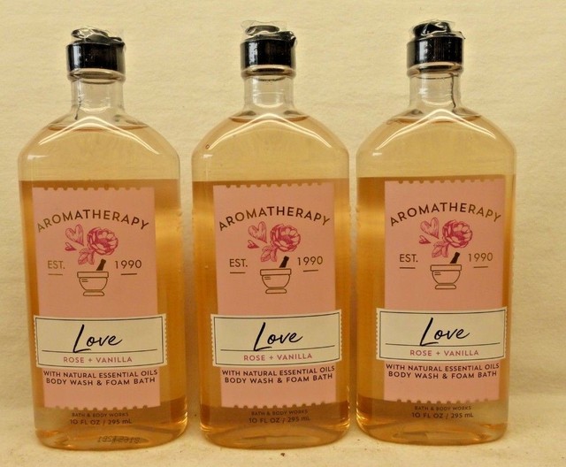 3 Love Rose + Vanilla Body Wash Aromatherapy Bath & Body Works 10 Oz eBay