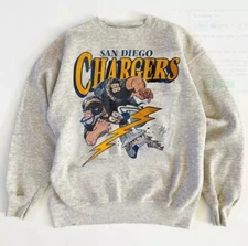 San Diego Chargers Football Graphic Ash Sweatshirt Unisex Men Women