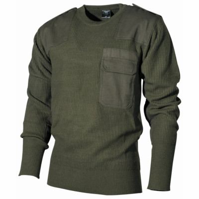 MFH BW Pullover Outdoor Pulli Strickpullover Brusttasche oliv wählbar 48 bis 64