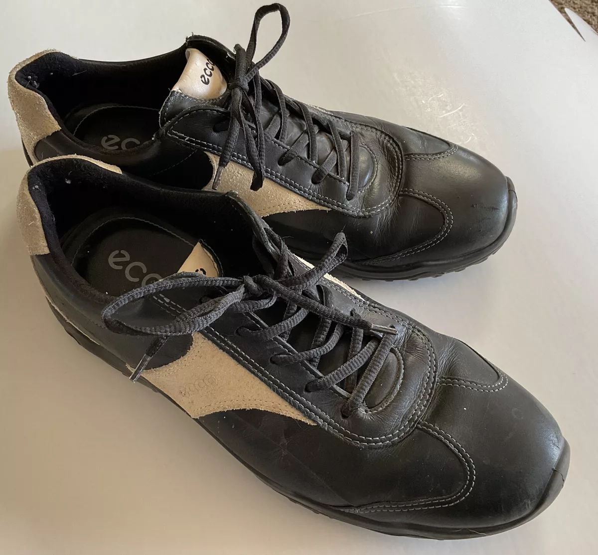 2002 Ecco men s shoes euro 45 US size 12 Black beige leather lace