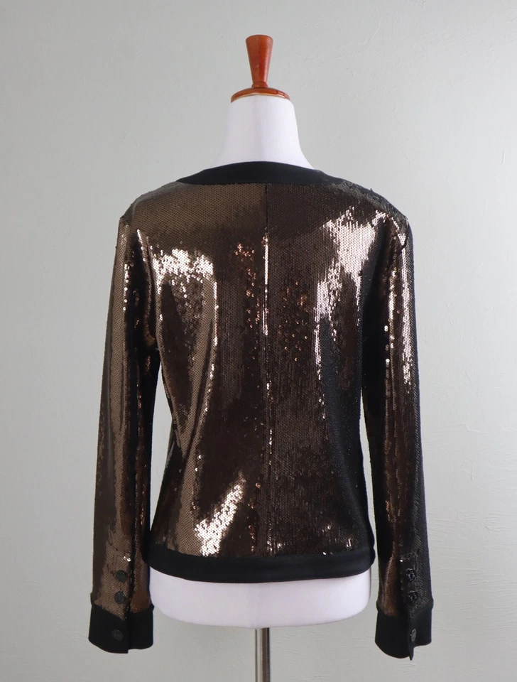 БЕЛЫЙ ДОМ черный рынок $160 блестками украшенный вечерняя куртка верхний размер 6 - Изображение 4 из 4