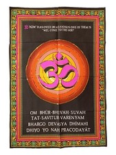 Pink Om Aum Ohm Sequined Wall Hanging Fair Trade 73 x 106 cm