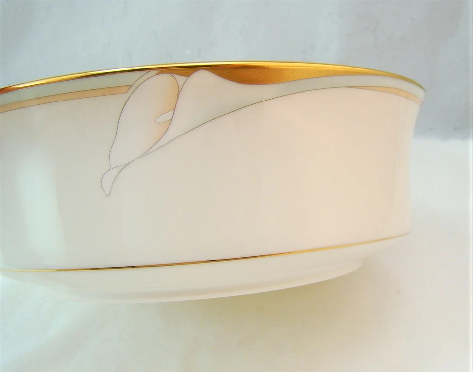 Noritake Porcelaine Fine Golden Lily 7733 Salade Service Bol Excellent - Photo 3/4