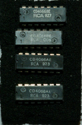 4 x QUAD BILATERAL SWITCH  DIP14 (2 Stück CD4066AE, 2 Stück CD4066BE)
