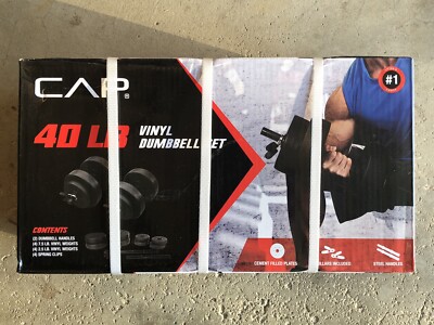 NEW CAP Barbell 40lb Vinyl Dumbbell Weight Set Home Gym