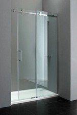 Chrome Shower Enclosure Frameless Sliding Glass Door 8mm Clear 1400mm