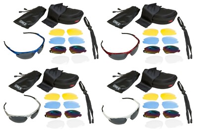 CHEX Ace Golf Sonnenbrille Sportbrille 5 austauschbare Kunststoffgläser 