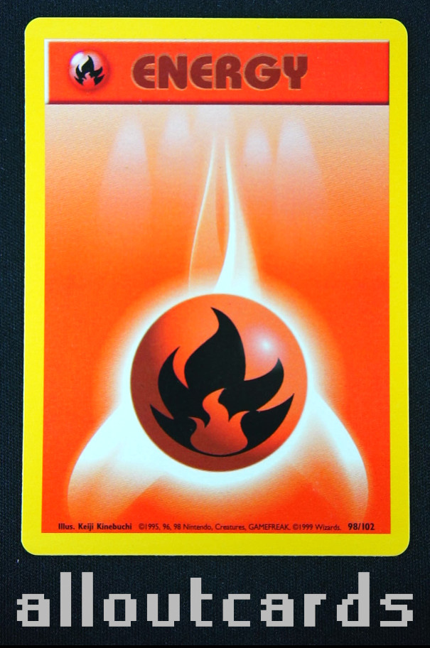 1999 Pokemon Base Set Unlimited Fire Energy 98/102 NM/M