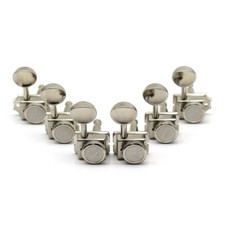 6 Inline Guitar Vintage Locking Tuning Keys Pegs Machine Heads Nickel Silver
