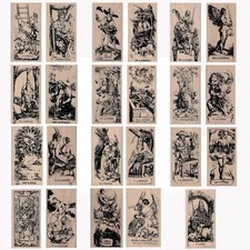 New Set of 23 Tarot Cards Rubber Stamps, Tarot Card, Celestial, Fortune, Magic
