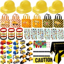 148 Pcs Construction Birthday Party Supplies Include 12 Construction Hats 24 ...