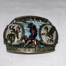 HUNTING: AN AMERICAN TRADITION VINTAGE 1986 GREAT AMERICAN BELT BUCKLE HR3