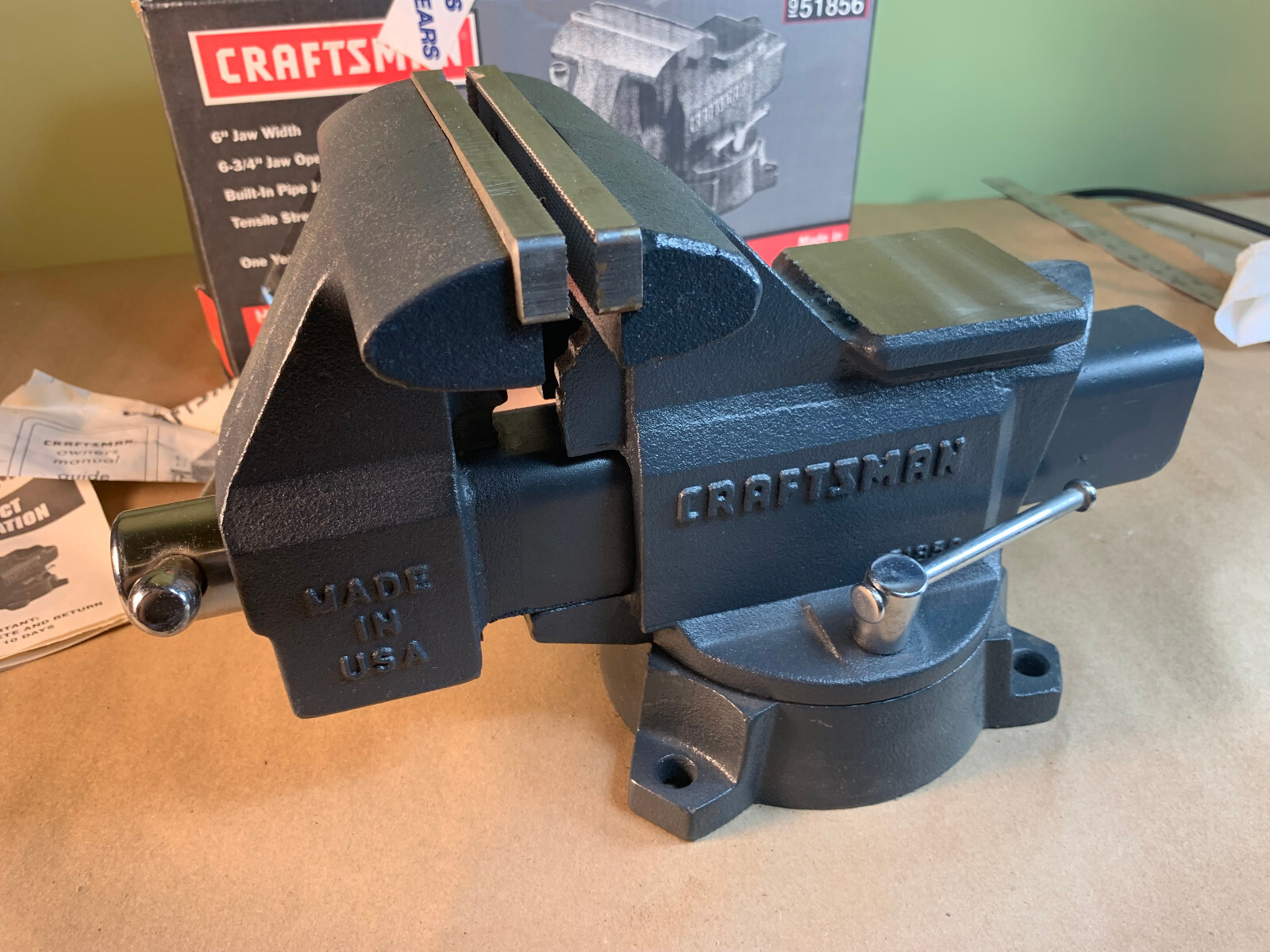 WOW IN BOX Vintage USA Sears Craftsman 951856 Bench Vise 6