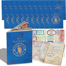 Passport Sticker Book for Boys and Girls - 24 Pack
