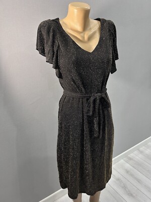 Promod Shiny Golden Lurex Dress S-Xs