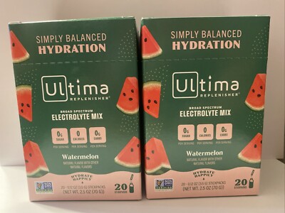 Ultima Replenisher Electrolyte Hydration Drink Mix, Vegan & Sugar Free, 40 Count