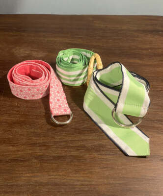 Lot of 3 Kids belt multicolor D- ring  Med