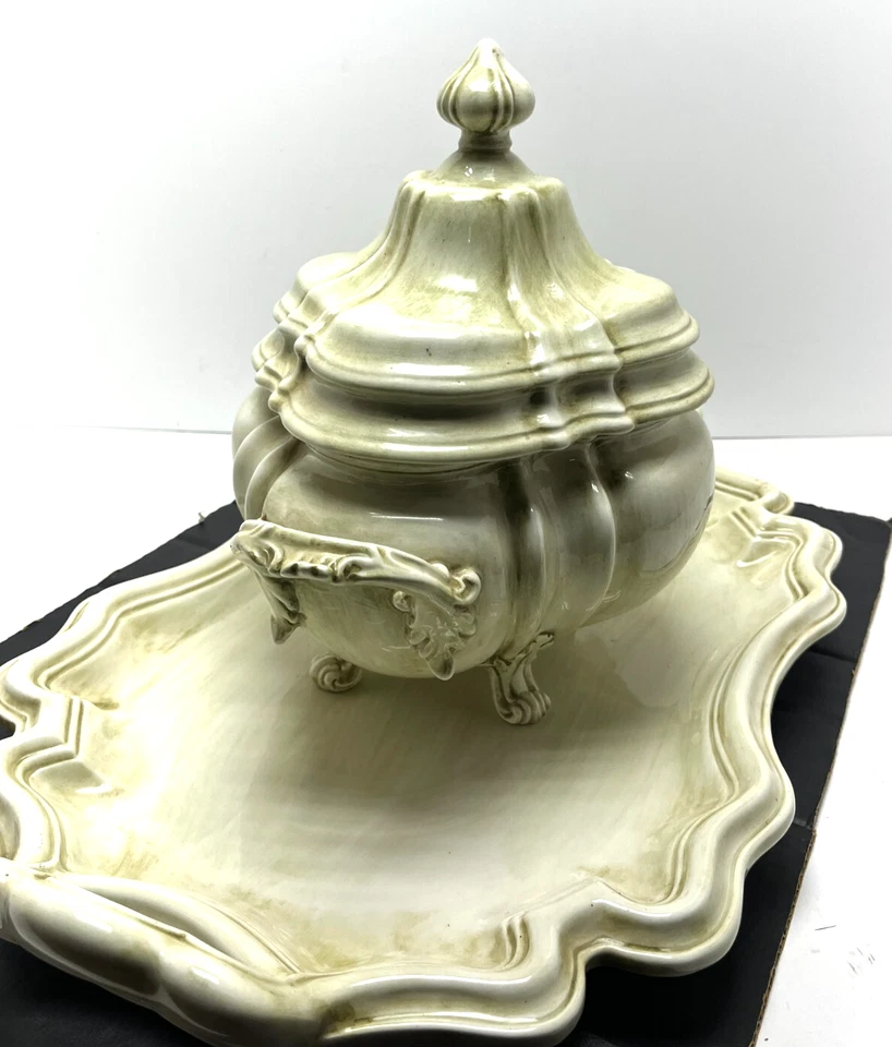 Bandeja para servir Arte Itálica con asas y puré de cerámica vintage Italia Foto 2 de 4