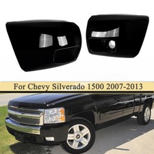 Gloss Black Front Bumper End Caps W Fog Light Hole For Silverado 1500 2007-2013