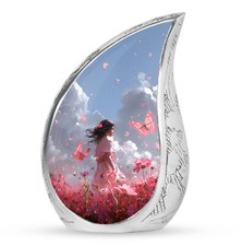 Pink Butterfly Mini Urn - Urn For Ashes - Cremation Urn For Human Ashes Adult