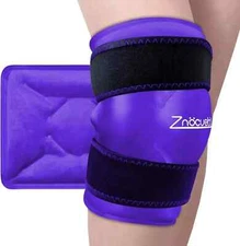 ZNÖCUETÖD Enhanced Knee Ice Pack Wrap for Pain Relief, Large Gel Ice Pack