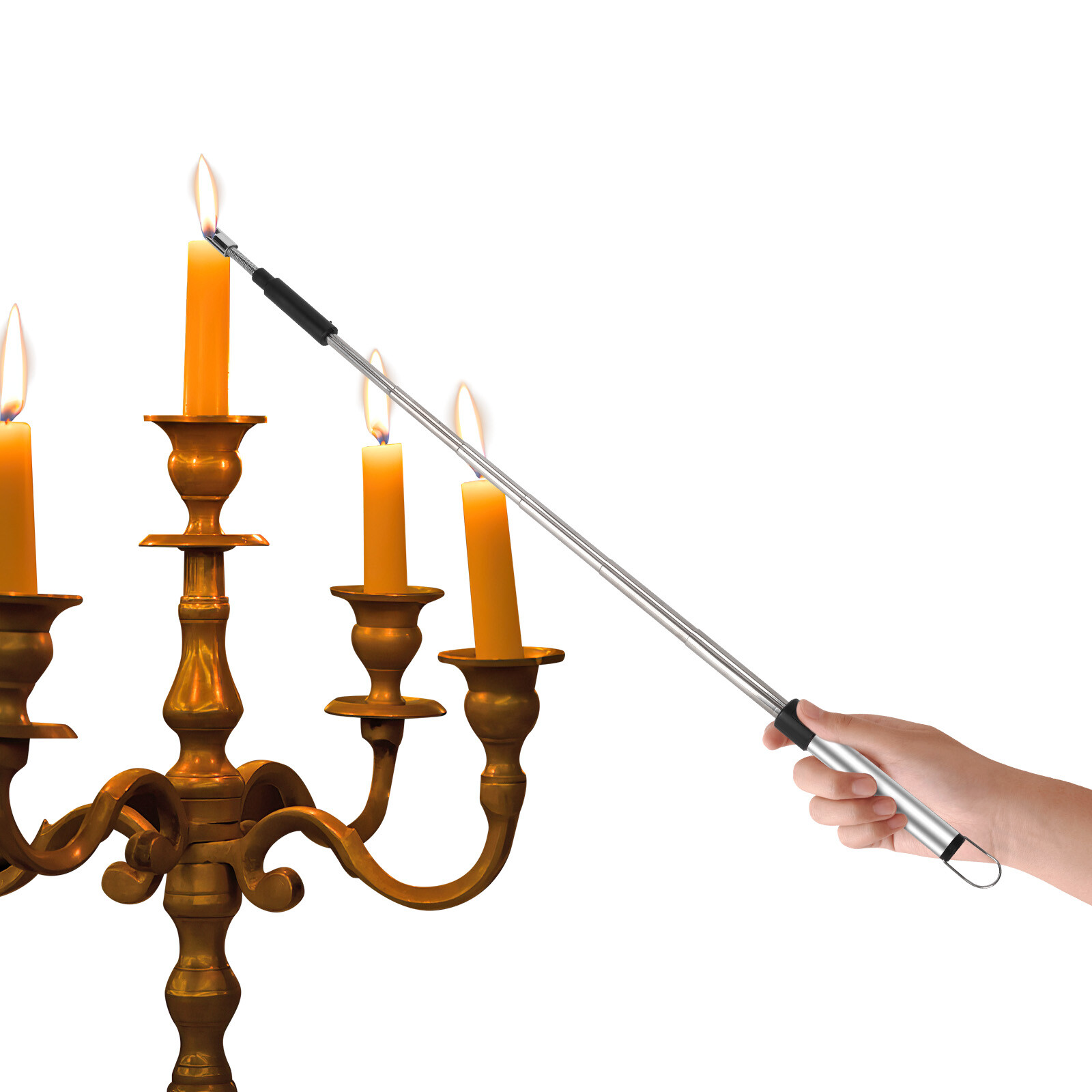 Long Neck Candle Lighter Electric Arc Pulse Telescopic 70cm Flameless Recharge