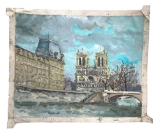 Cathedral Notre Dame in Paris French Postimpressionism Oil Canvas