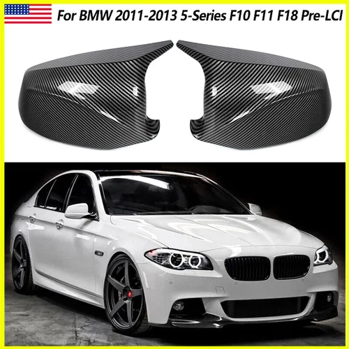For 2011-2013 BMW F10 525i 528i 530i 535i 550i Carbon Look ABS Mirror Cap Covers