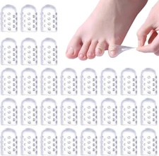 30 Pcs Clear Silicone Toe Protectors, Breathable and Anti-Friction Toe Covers