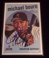 MICHAEL BOURN 2008 TOPPS Autographed Signed AUTO Baseball Card 344 ASTROS