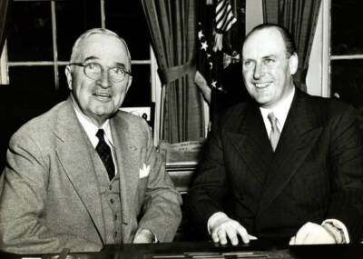 Foreign Royalty Crown Prince Olav With Harry Truman 1950 Historic Old Photo