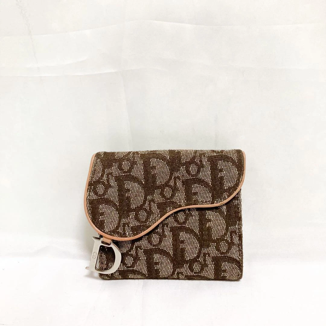 Portefeuille Christian Dior Selle Lotus Trotter Pliable Design Élégant et Unique