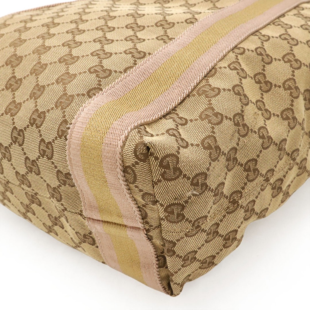 Gucci GG Canvas Sherry Line Tote Bag Leather Shoulder Bag Used thumbnail 3