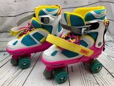 DBX Girls Express Adjustable Roller Skate White Pink Yellow Blue 5 Through 8