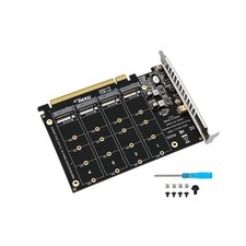 4-Port M.2 NVME SSD to PCIe 3.0 4.0 X16 Connector Expansion Card 4 x 32Gbps