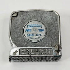 Vintage Craftsman 8 Ft Power Return Tape Measure 39101 MADE IN USA