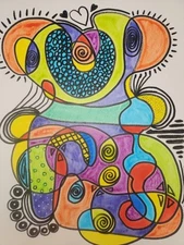 Koala- Original Abstract Watercolor Painting, Measures 11 x 14", Unframed