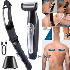 Waterproof Facial Chin Arm Back Pubic Hair Trimmer Grooming Razor, Back Trimmer