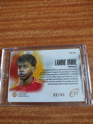 Lamine Yamal Ex. Rare Red #d 02/03 Futera Landscape 2025 plus