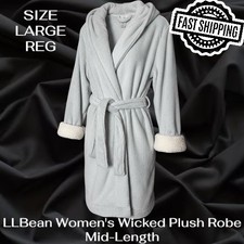 LL Bean Womens Wicked Plush Robe Mid-Length Size Large Regular FAST SHIPPING