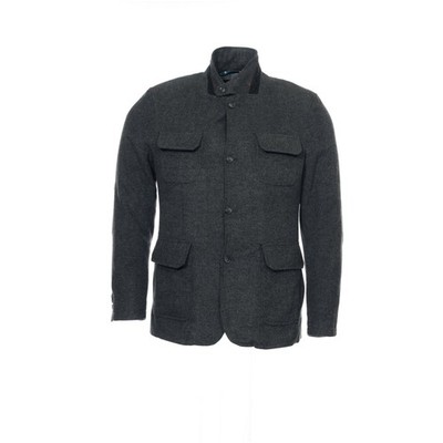 Perry Ellis Mens Blazer XL Slate Heather Wool Blend Long Sleeve Regular Fit