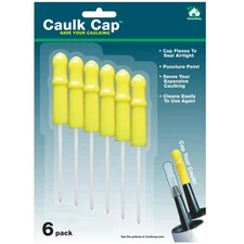 Reusable Caulk Tube Sealers with Built-In Puncture Pin 6 Pack