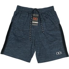 2XIST Men’s Athletic Shorts Blue Black Logo Drawstring L New