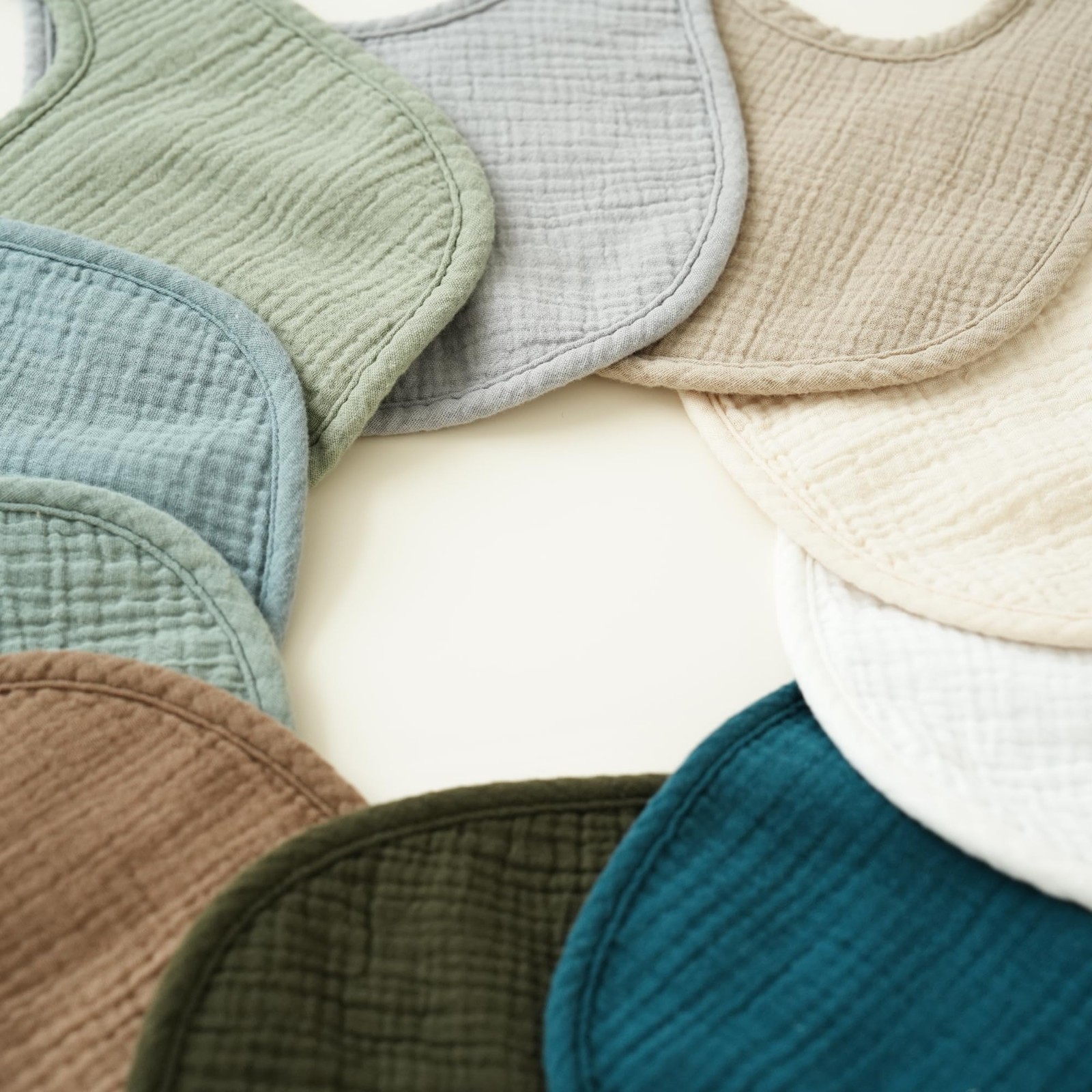 10-Pack Muslin Baby Bandana Drool Bibs, Soft Cotton Unisex for Boys & Girls