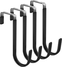 4 Pack over the Door Hooks,4.96In Hooks for Hanging Heavy Duty Door Hanger,Towel