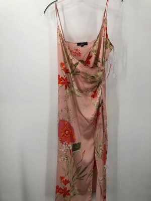 Pre-Owned Lulus Pink Size Large Floral Midi Sleeveless Dress