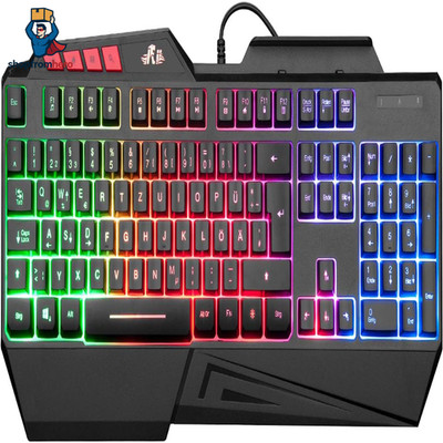 Gaming Tastatur PC beleuchtet Regenbogen USB 19 Tasten Anti Ghosting für Zocker